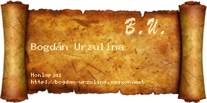 Bogdán Urzulina névjegykártya
