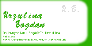 urzulina bogdan business card